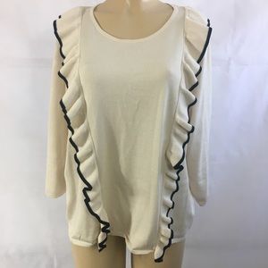 Carmen Marc Valvo Ruffle Sweater NWT 1X